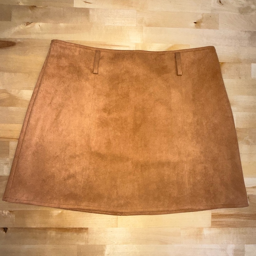 Primark Tan Faux Suede A-Line Mini Skirt Size M NWT
